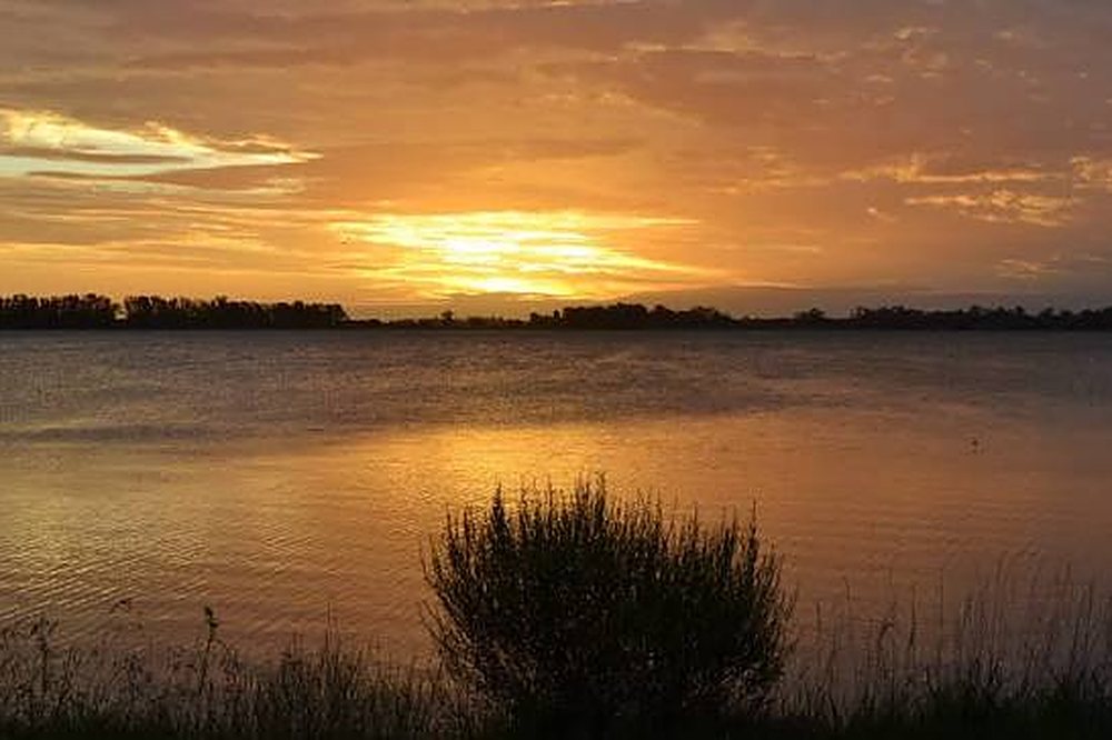 Sunset over the Monte lagoon